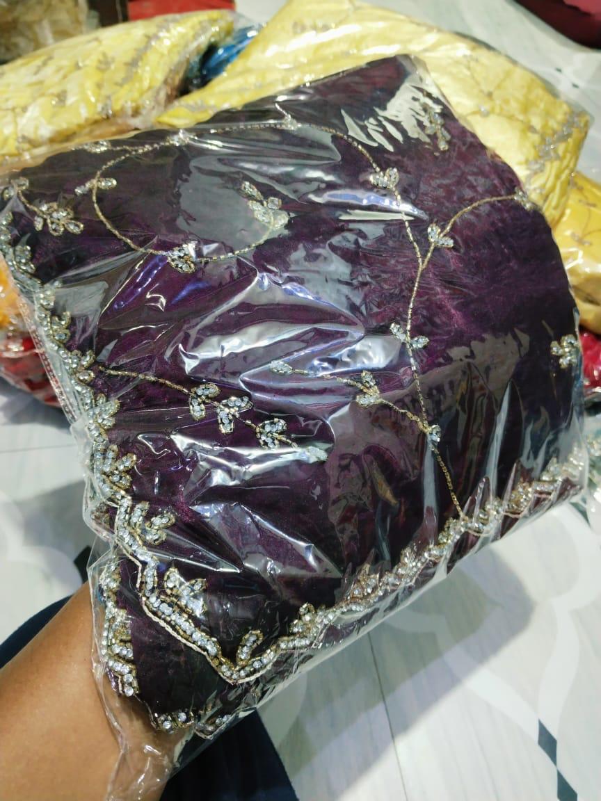 Fendy Silk designer saree with diamond stone handwork