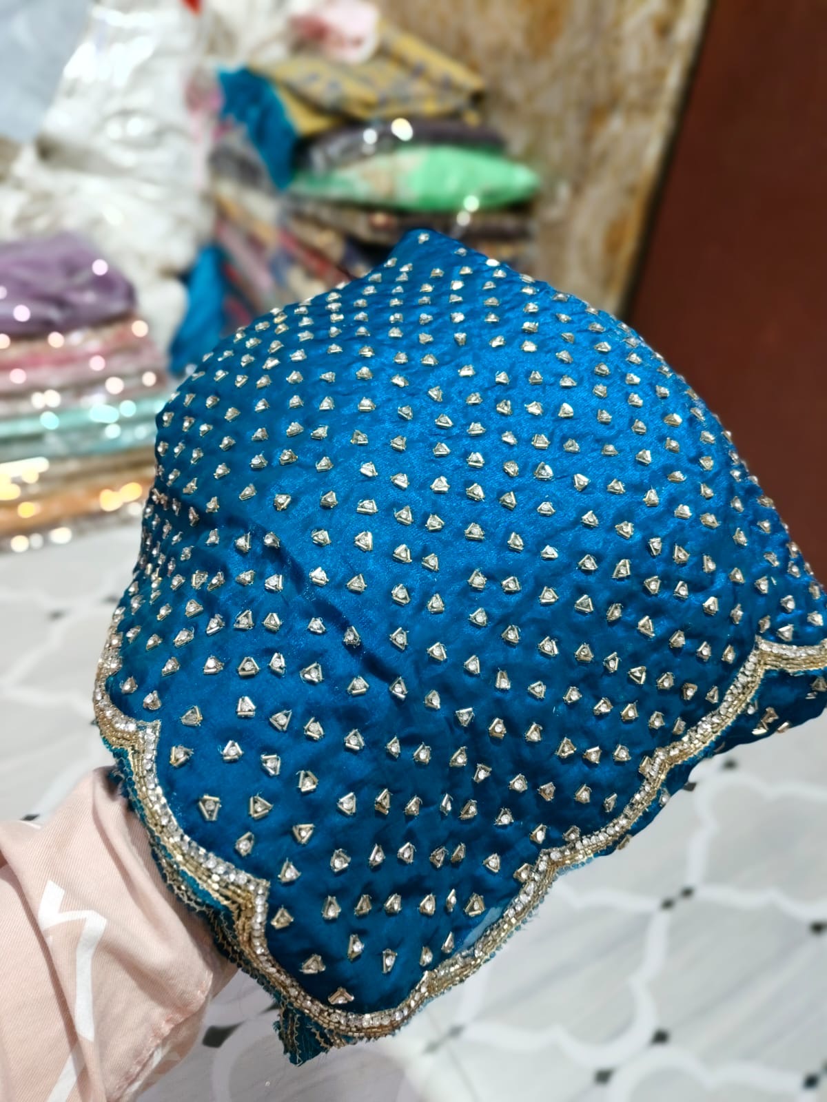 Fendi saree with diamond stone handwork