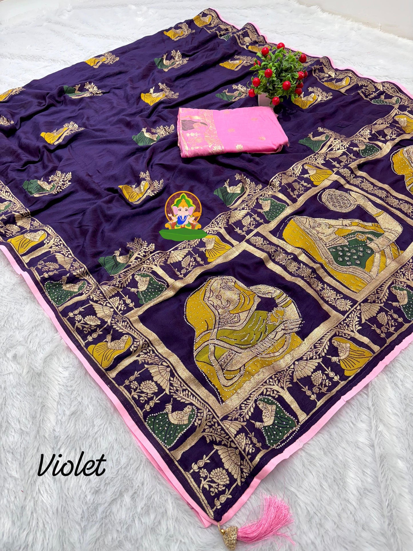 Dulhan Dola Viscose Silk with sirowski work