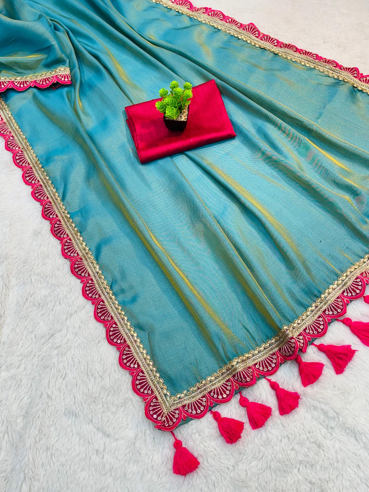 Golden Tissue Soft saree