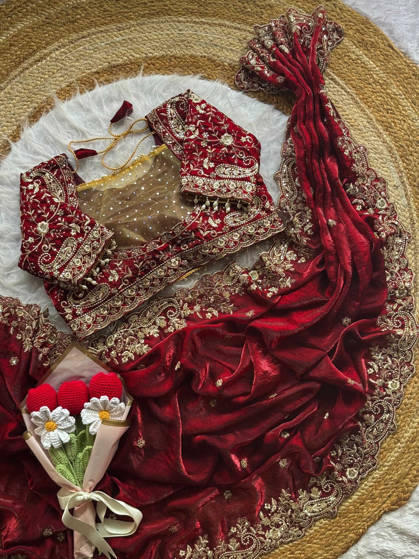 Fandy satin silk designer saree
