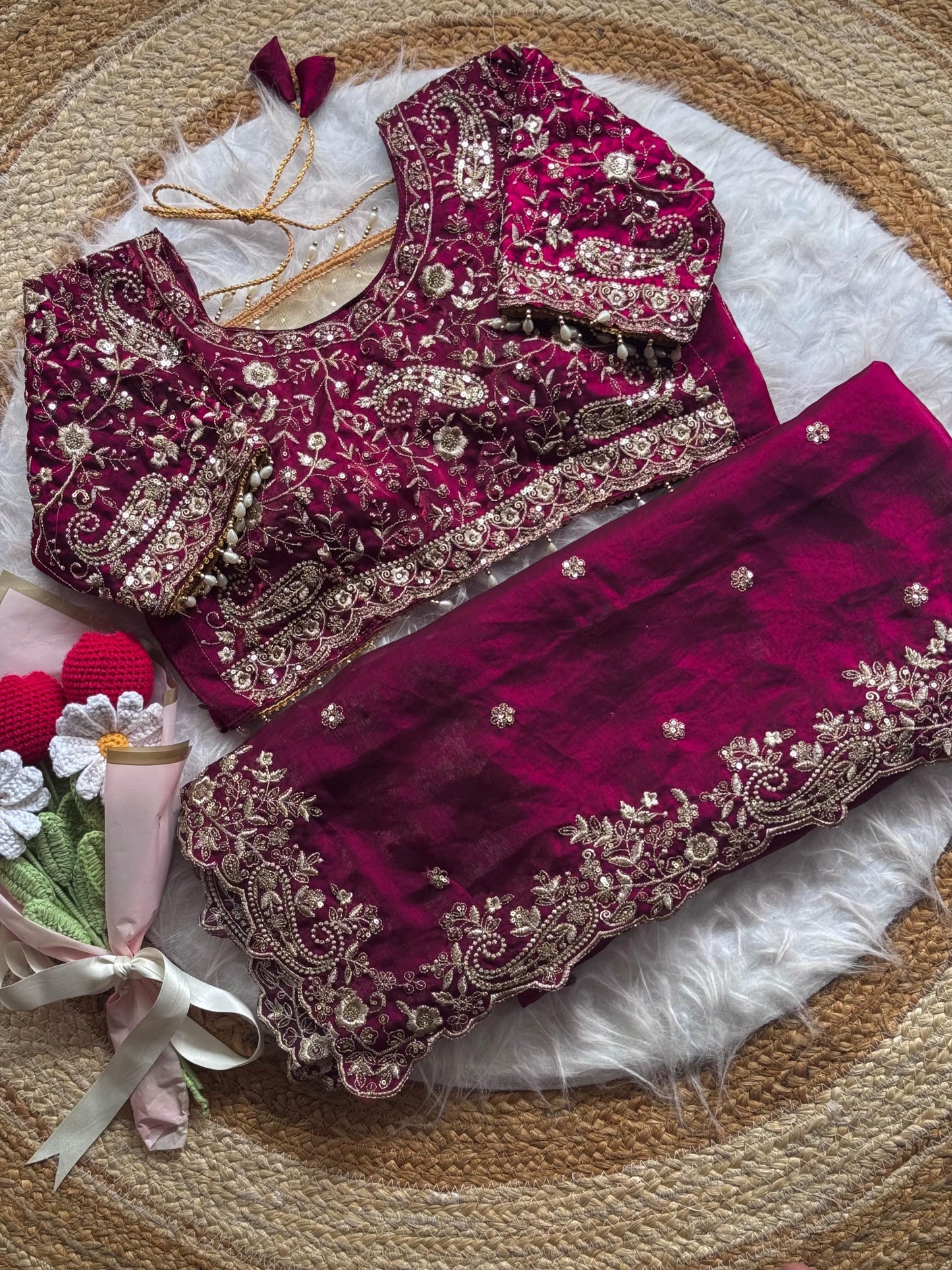Fandy satin silk designer saree