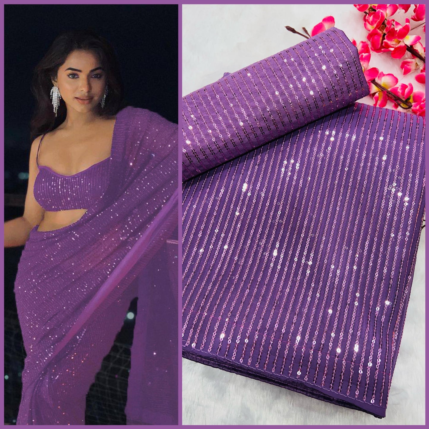 Heavy Georgette sequence saree