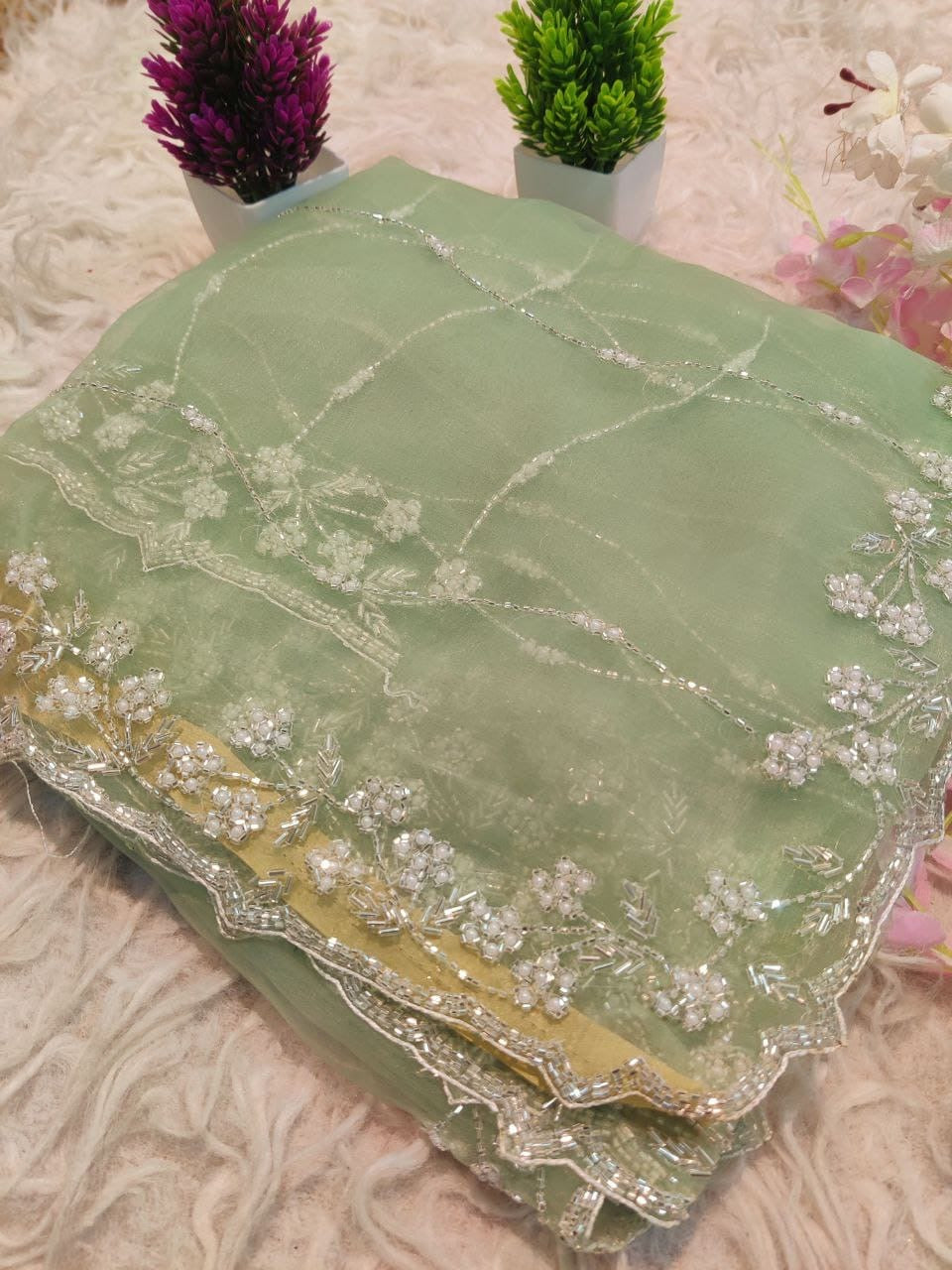 Crystal Tissue Saree
