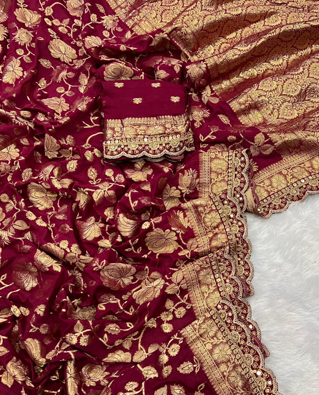 khaddi georgette designer saree in sabyasachi design