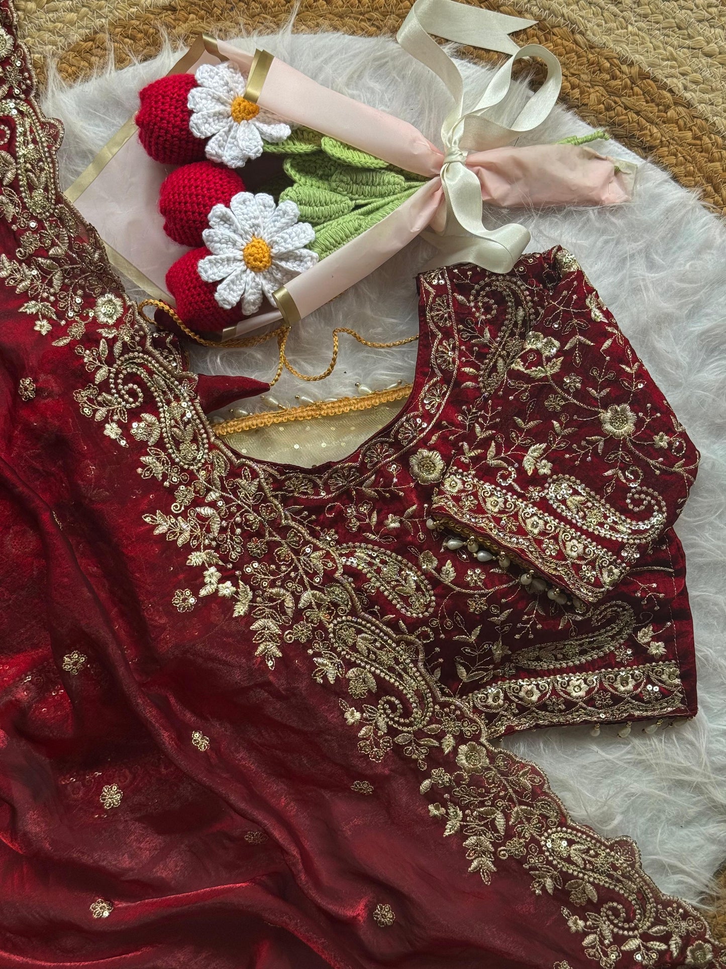 Fandy satin silk designer saree