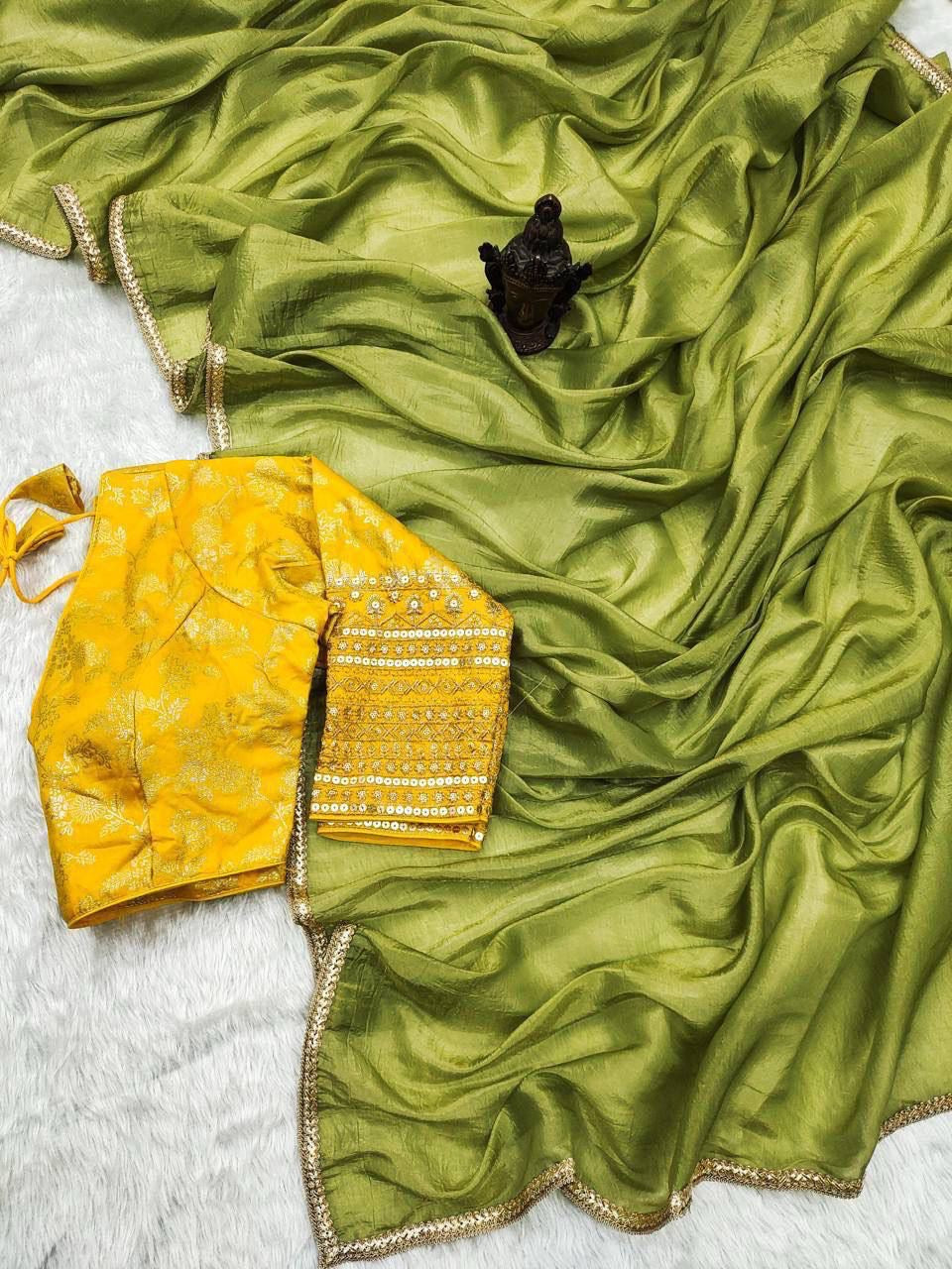 CRUSH tissue saree with blouse