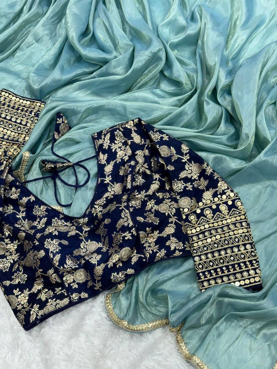 CRUSH tissue saree with blouse
