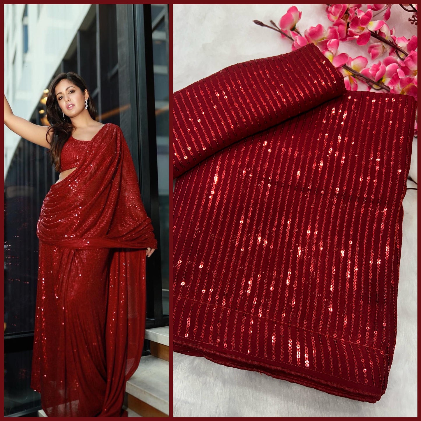 Heavy Georgette sequence saree