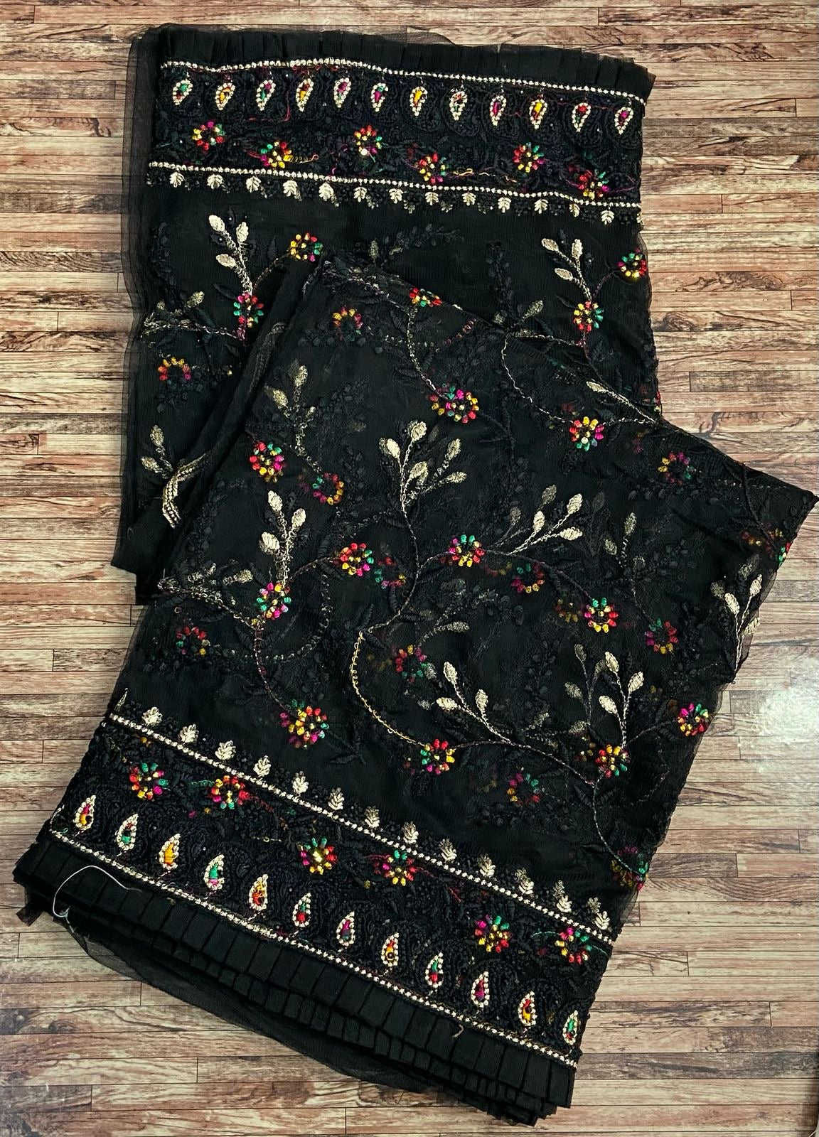butterscotch High qulity net fabric with heavy embroidery work