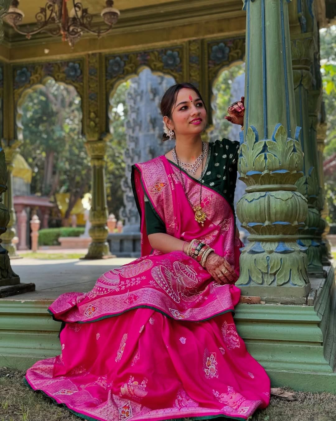 Dola Silk with sirowski work