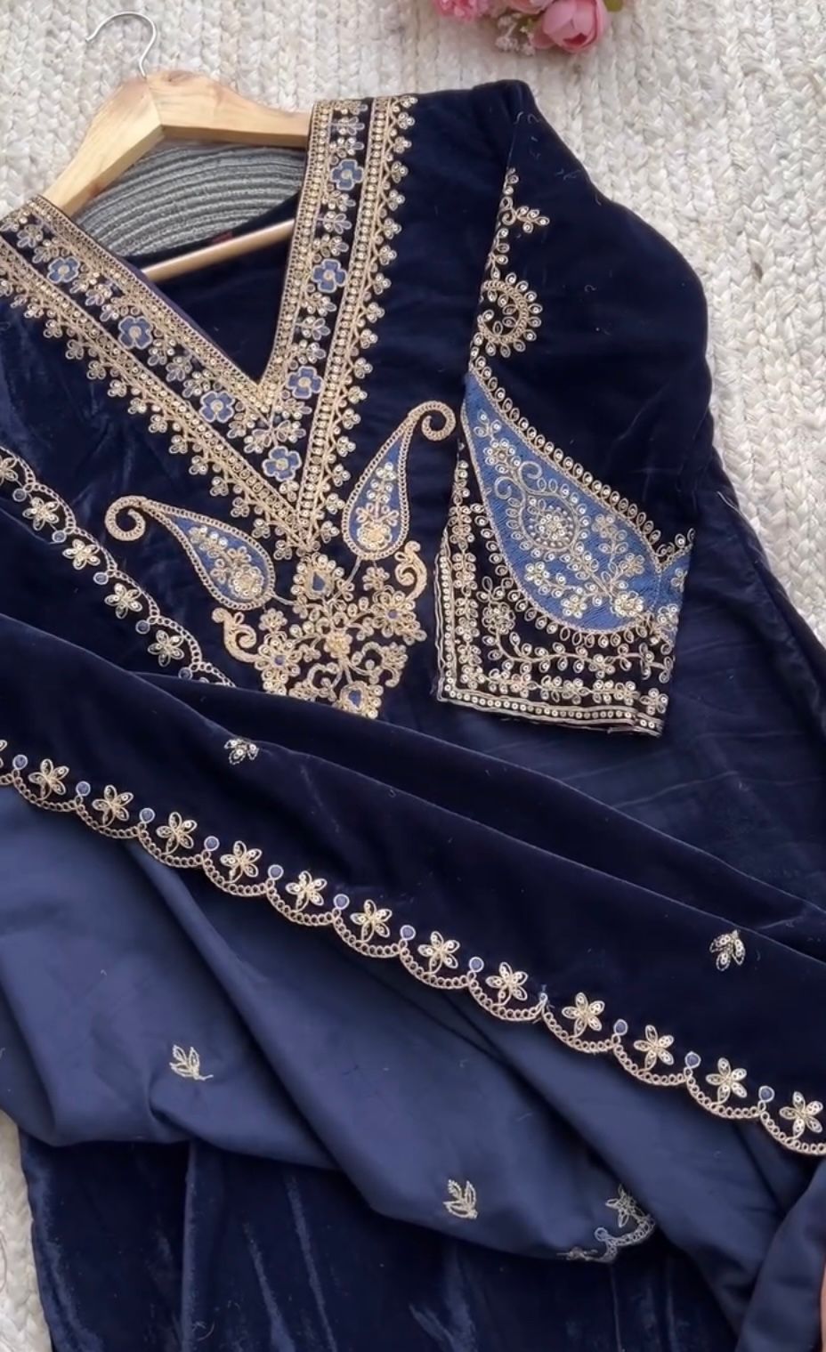 TOP AND PLAZO WITH FANCY DUPPATA AND EMBROIDERY WORK