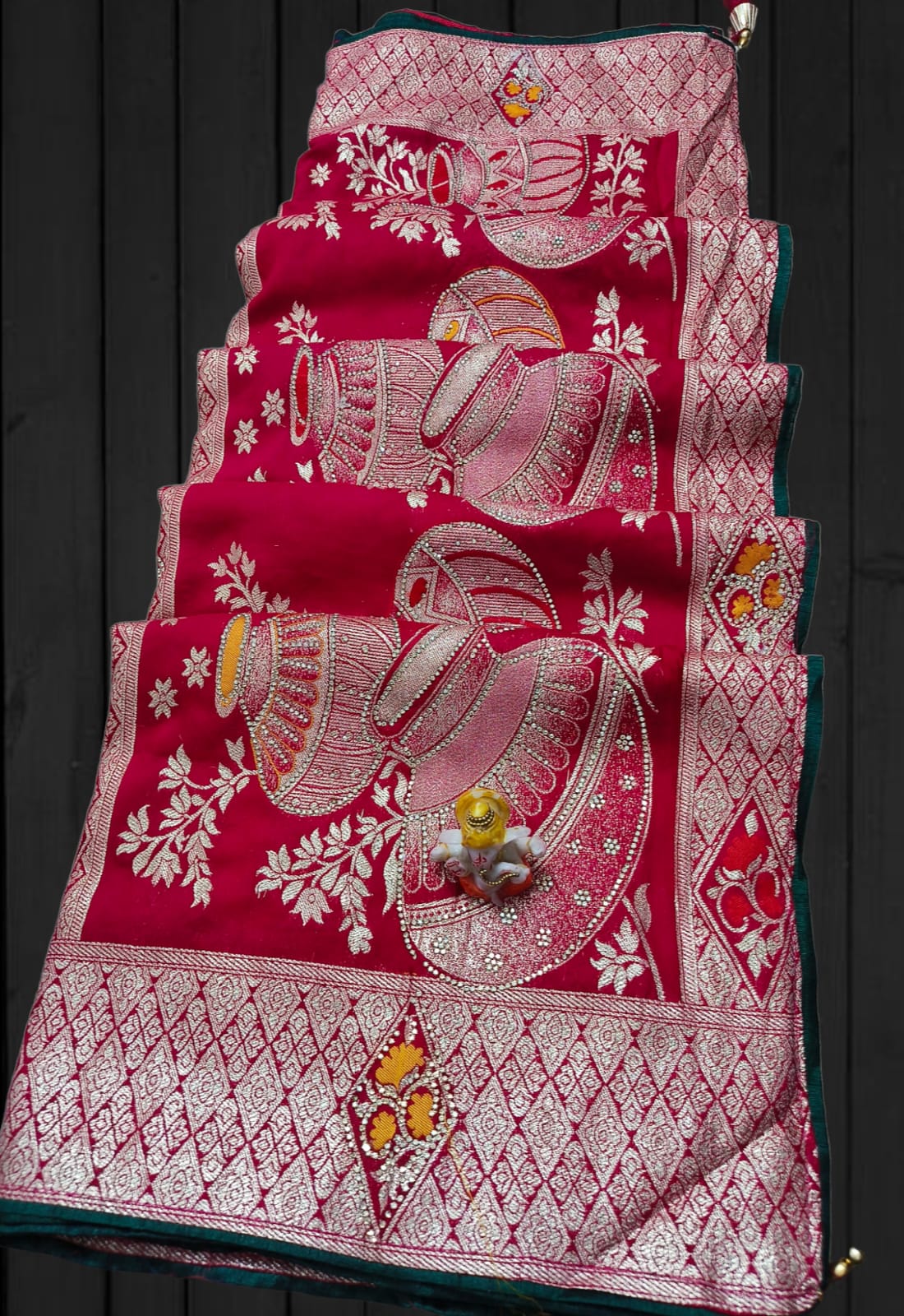 Dola Silk with sirowski work