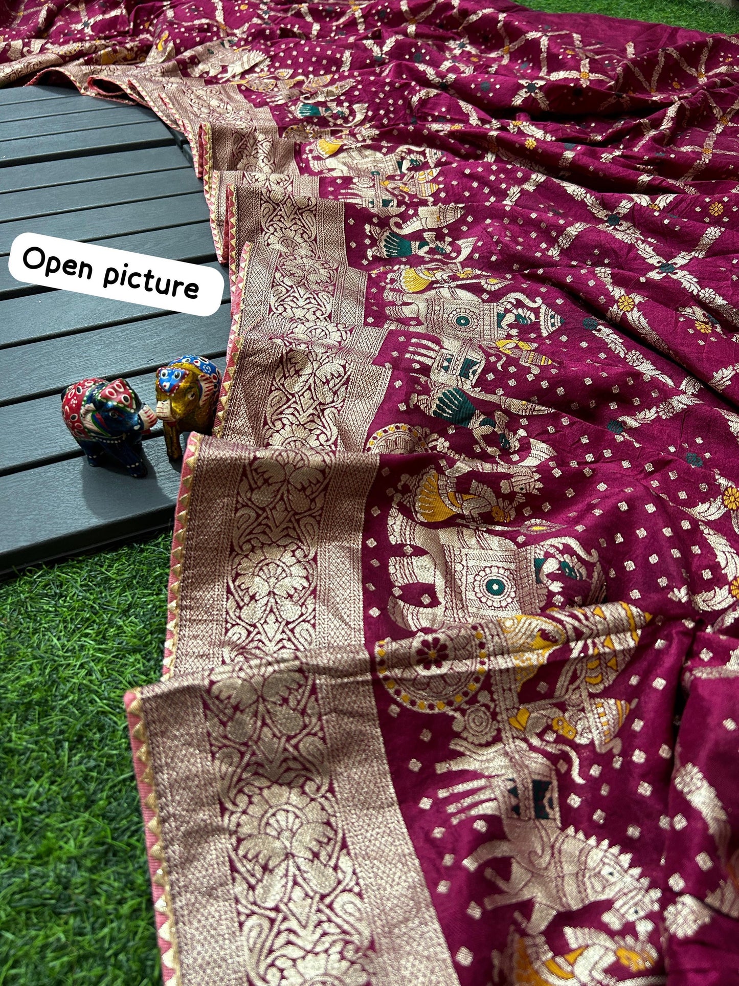 Dola fabric with beautiful meenakari zari