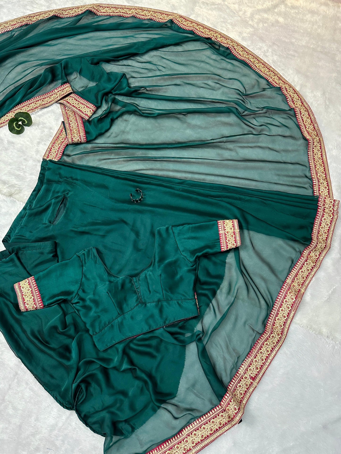 RANGOLI FABRIC READY TO WEAR POCKET SAREE WITH LACE BORDER