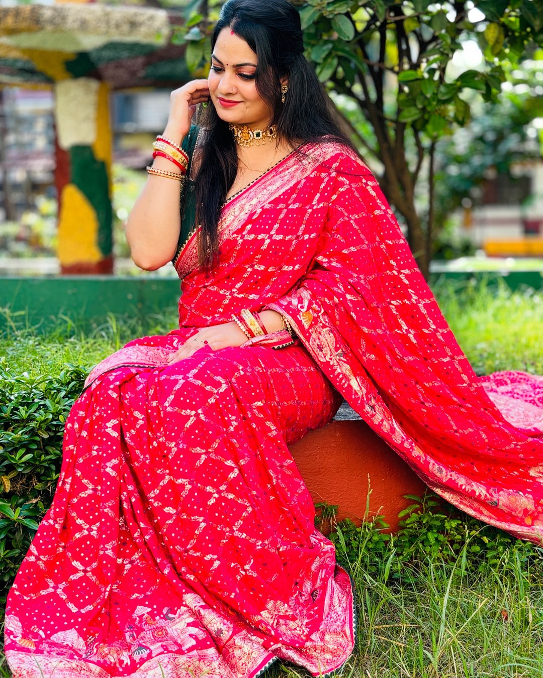Dola fabric with beautiful meenakari zari