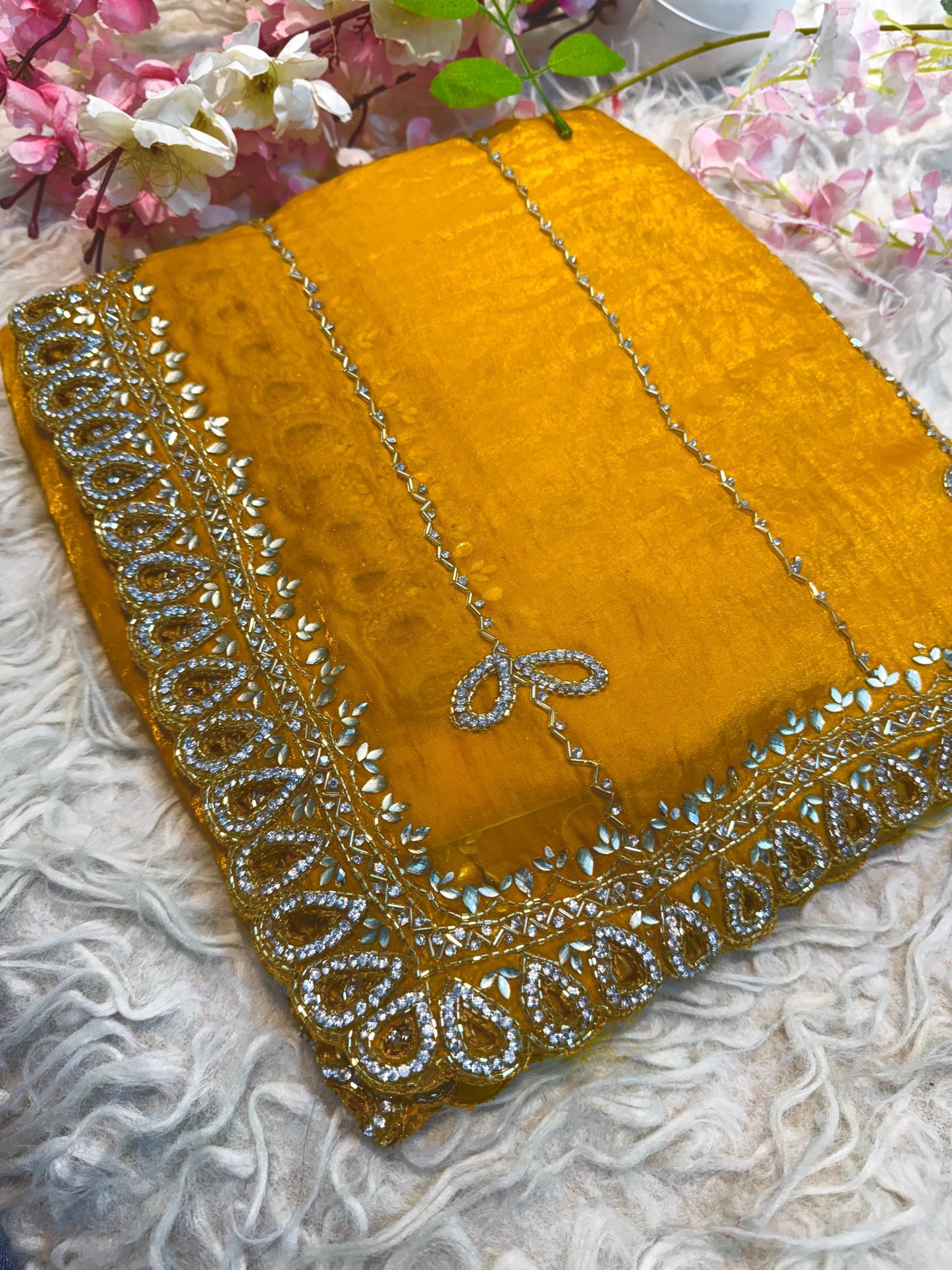 Fendy Silk with Stone Handwork saree