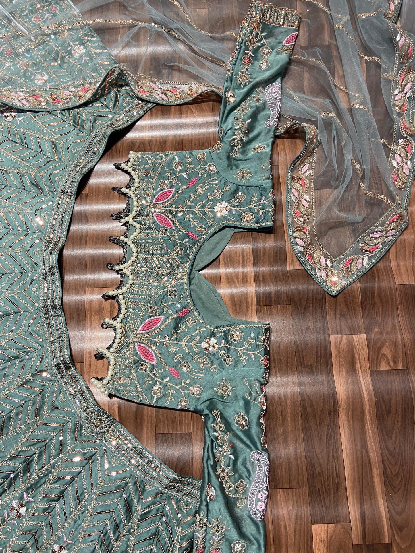 Kasturi Silk Embellished With Heavy Embroidery Lehnga chunni
