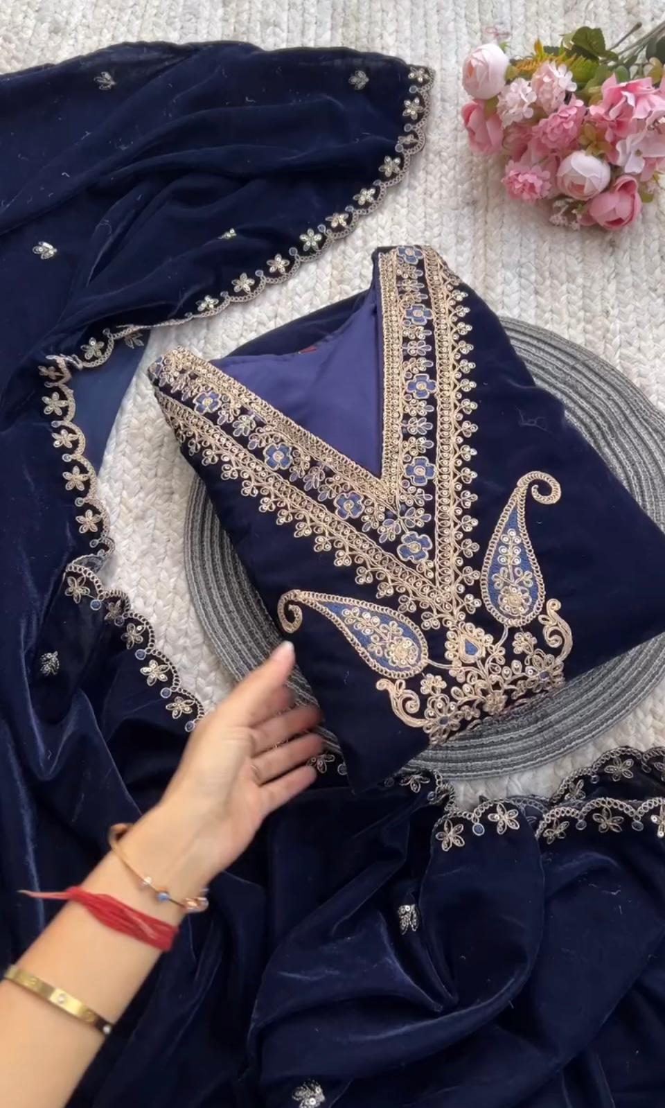 TOP AND PLAZO WITH FANCY DUPPATA AND EMBROIDERY WORK