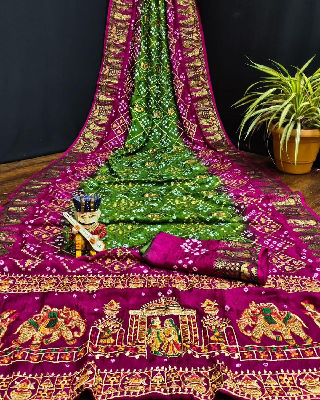 Art Silk Dolly Work Bandhej