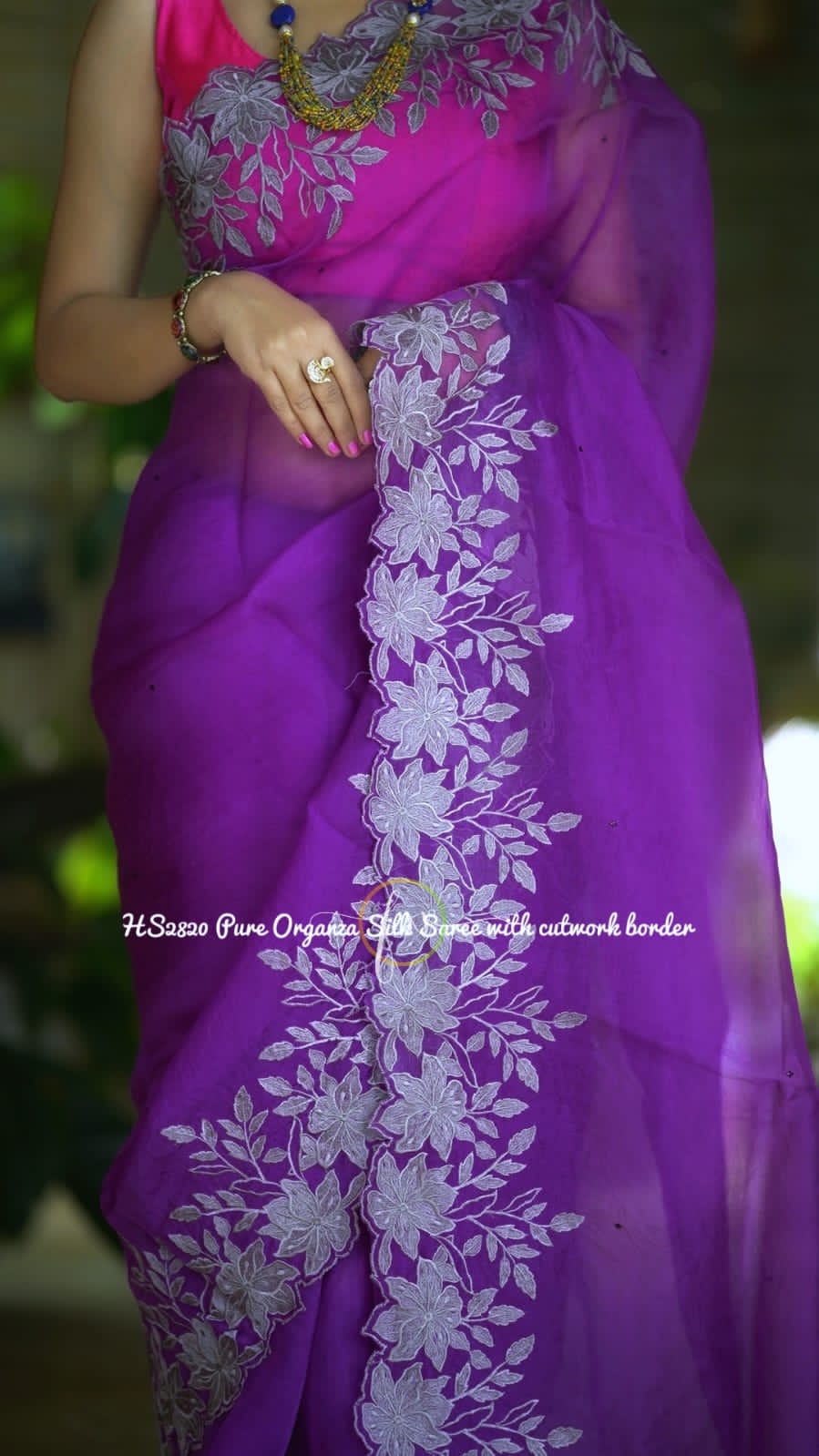 Banarasi organza silk heavy chikankari