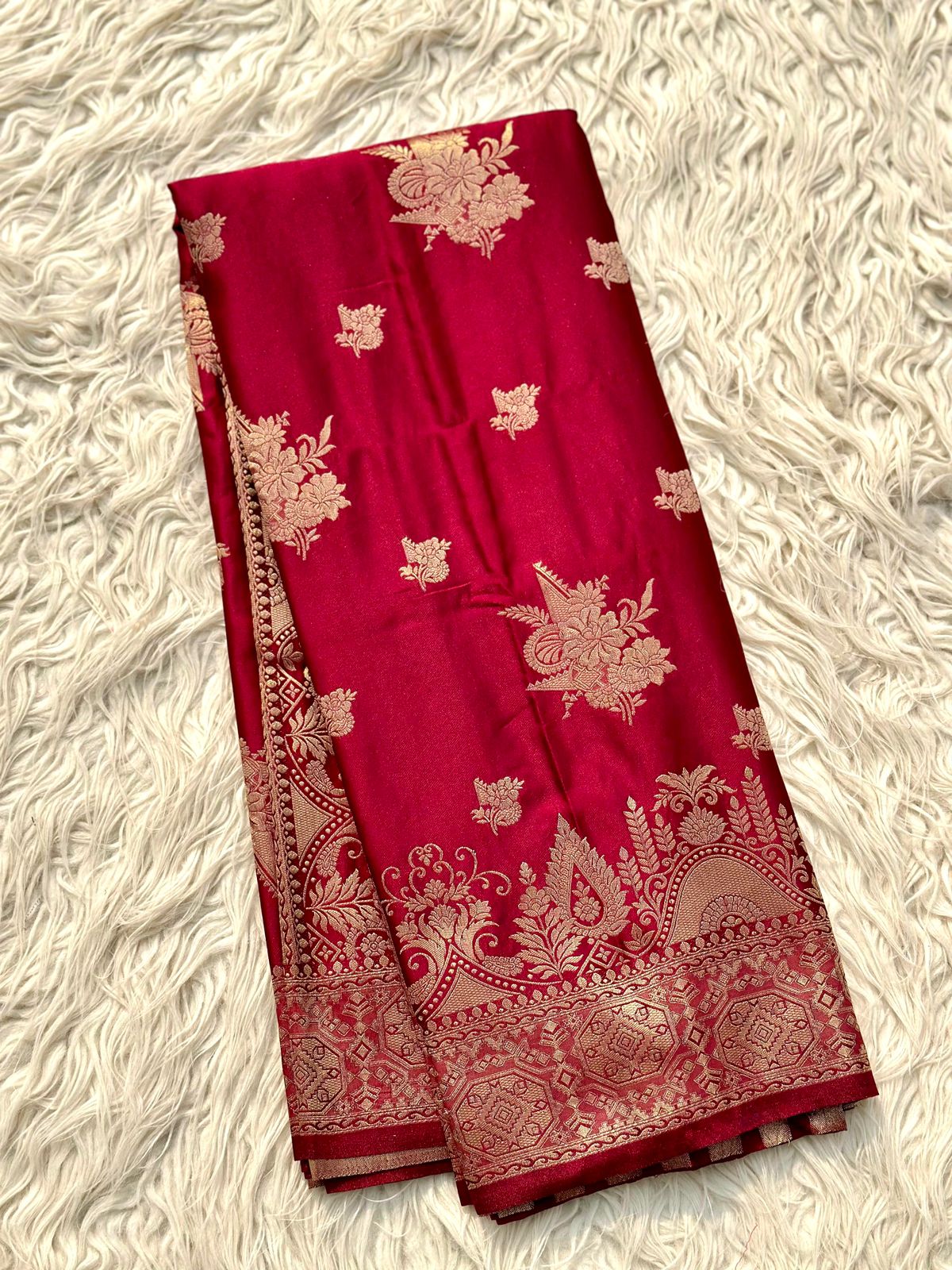 Banarsi satan crape mashru silk saree