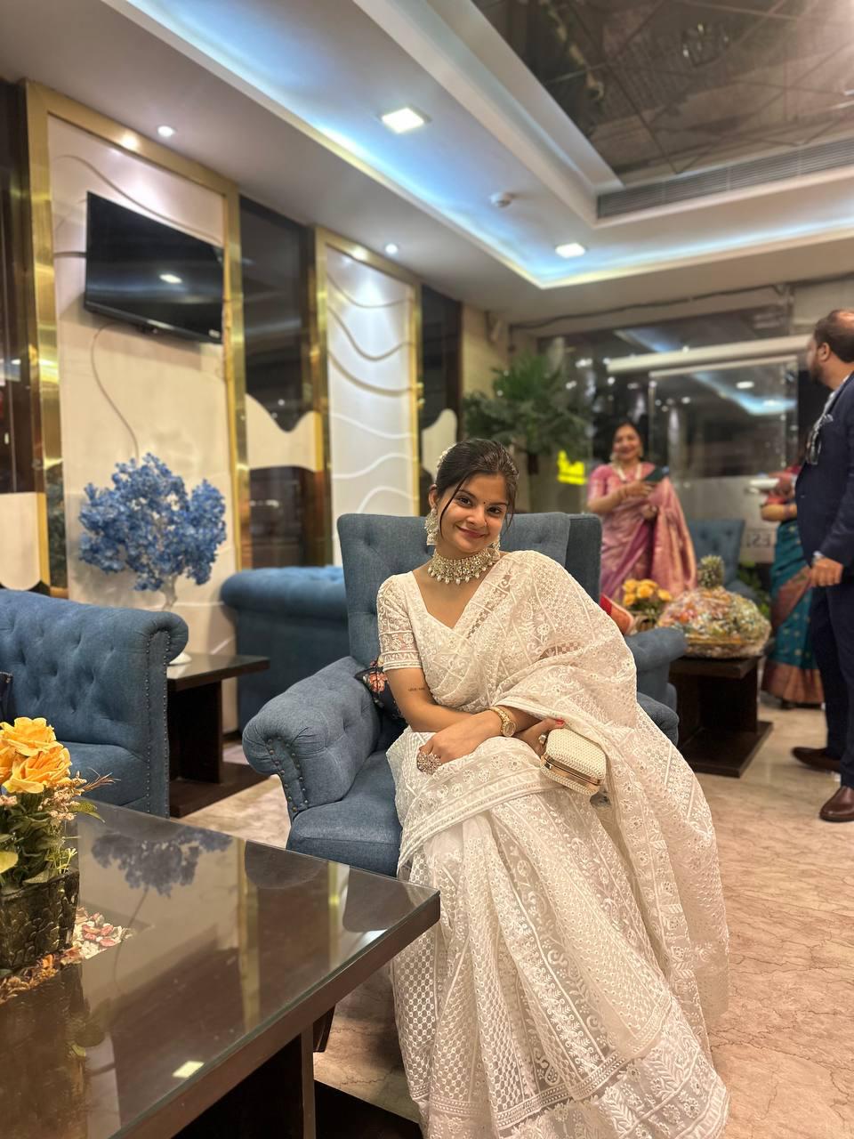 White Organza Saree