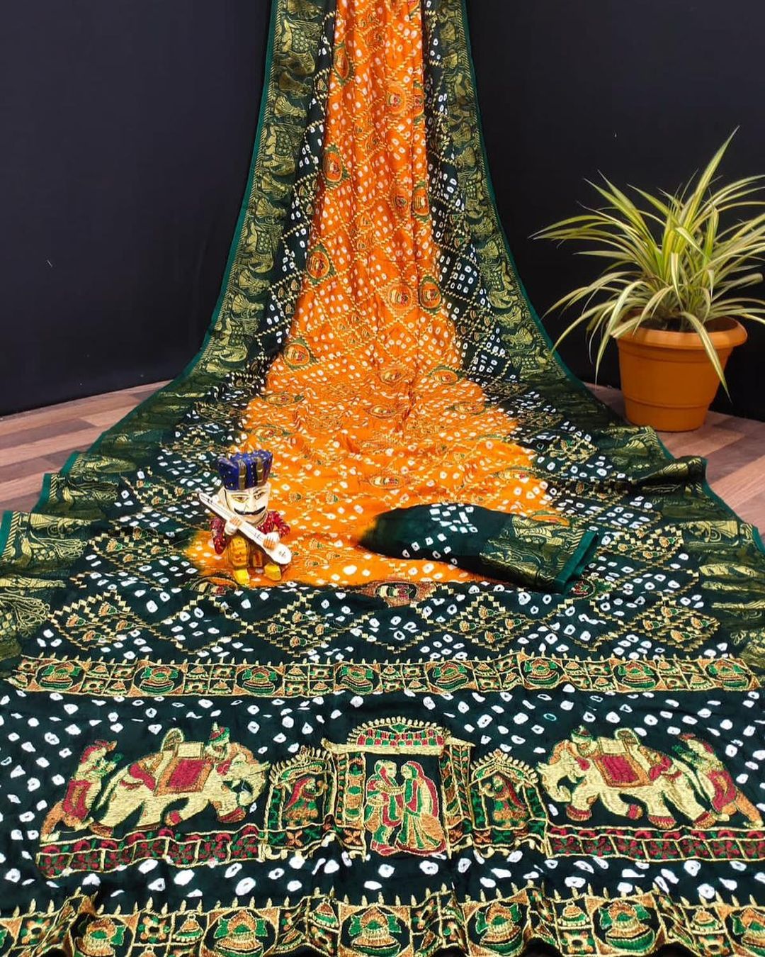 Art Silk Dolly Work Bandhej