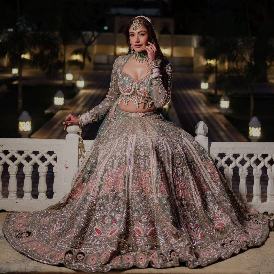 Kasturi Silk Embellished With Heavy Embroidery Lehnga chunni