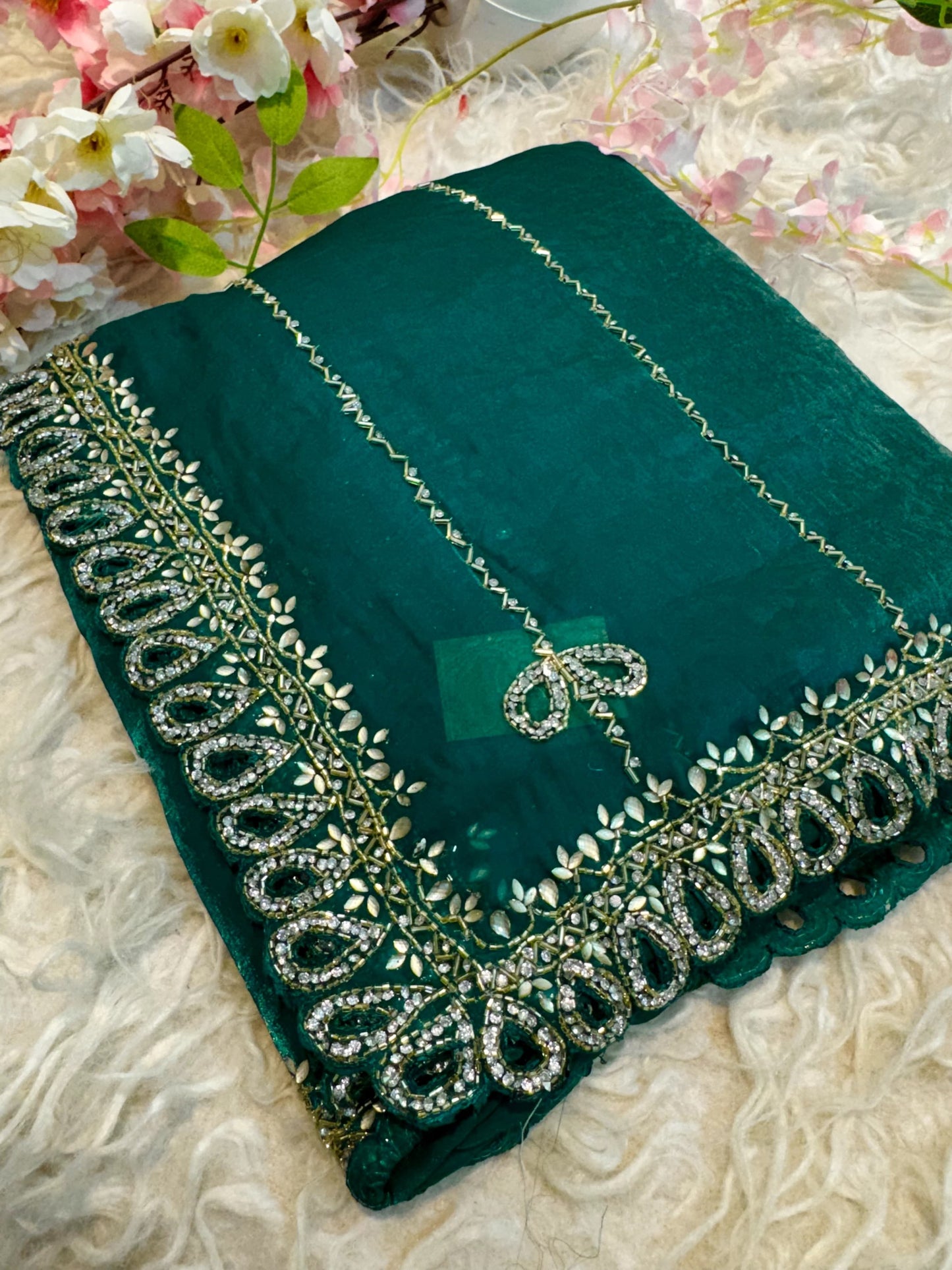 Fendy Silk with Stone Handwork saree