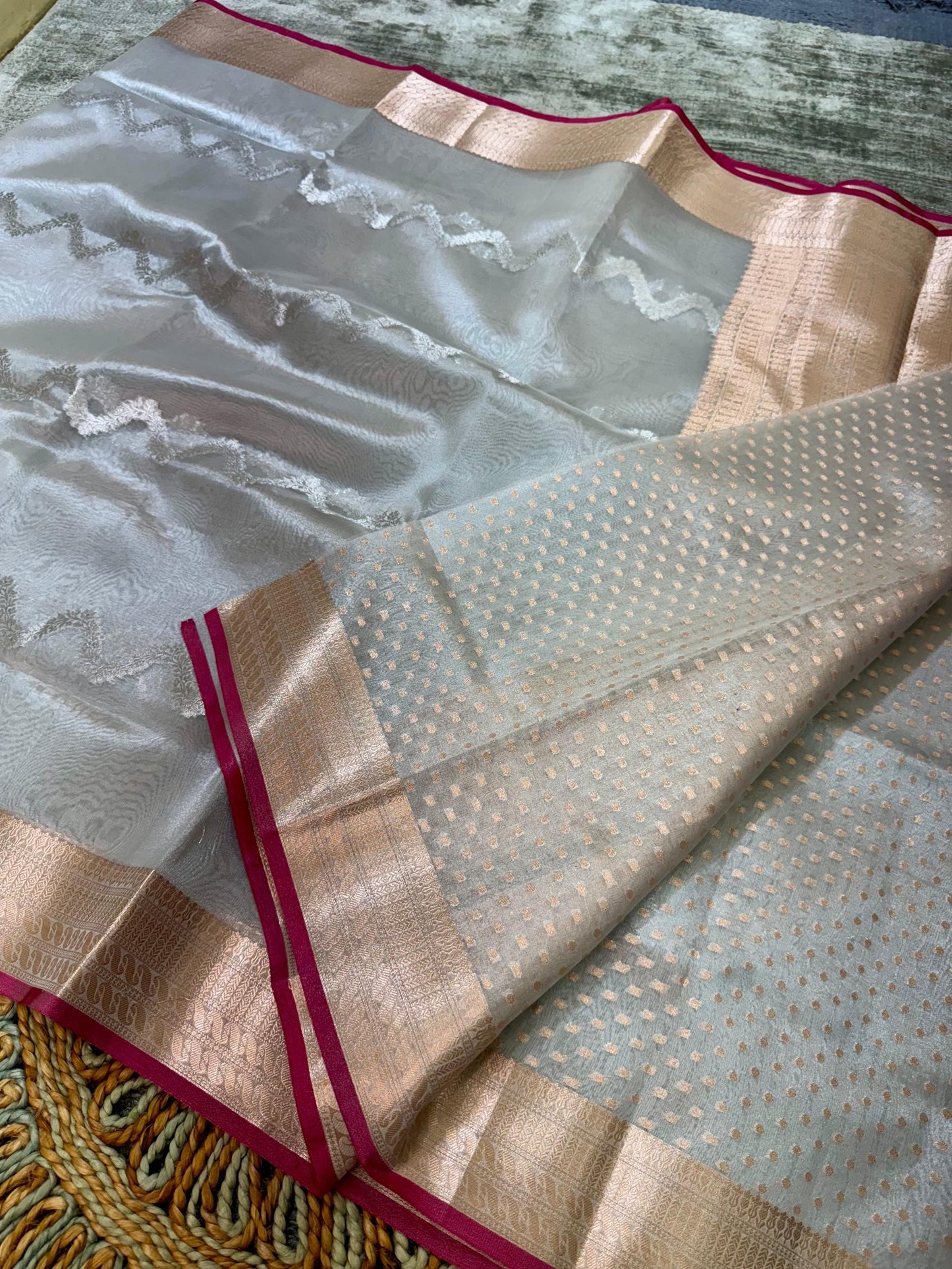 Banarasi Handloom soft tissue silk fabric