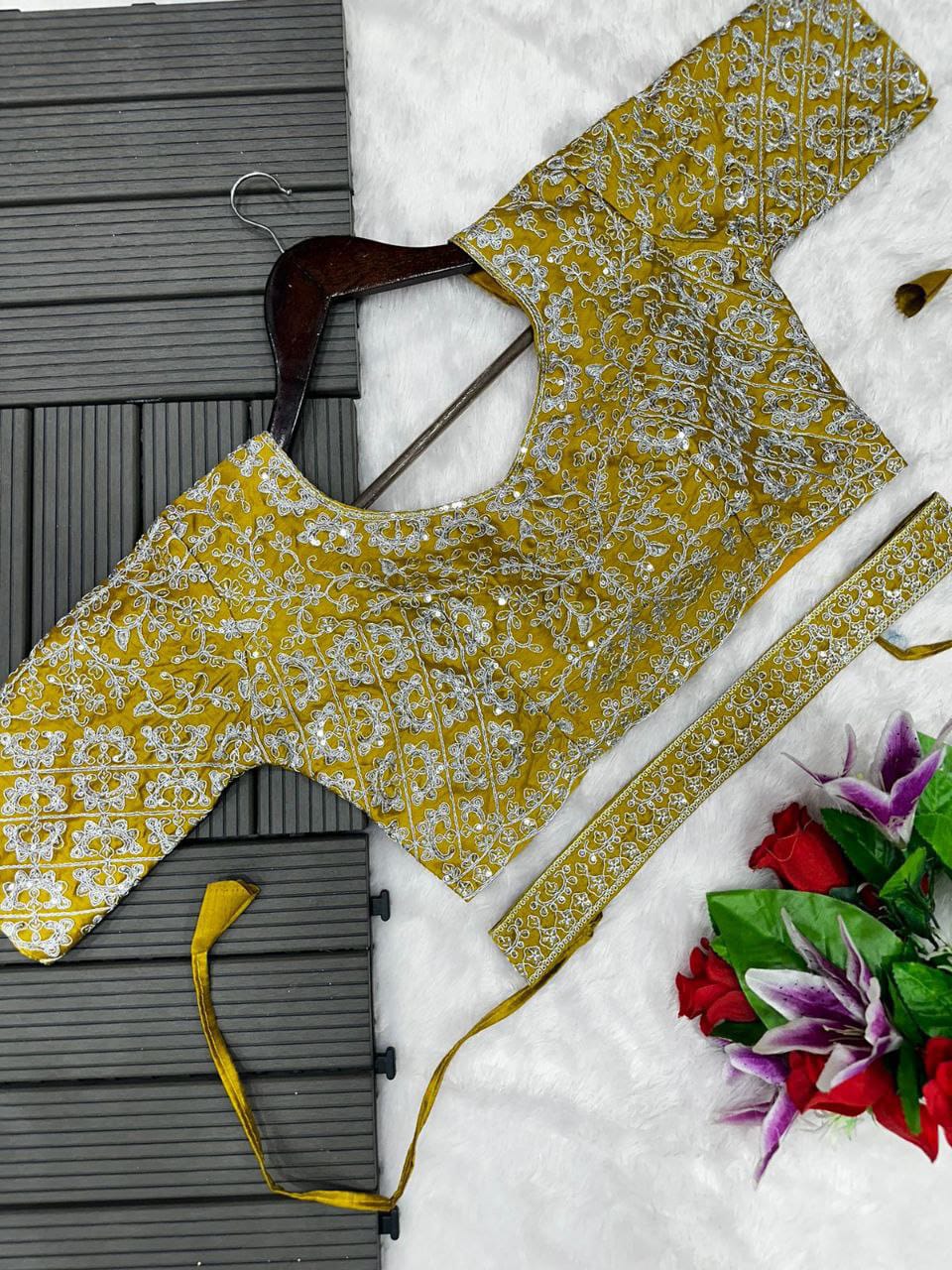 Ready to wear embroidery saree with belt
