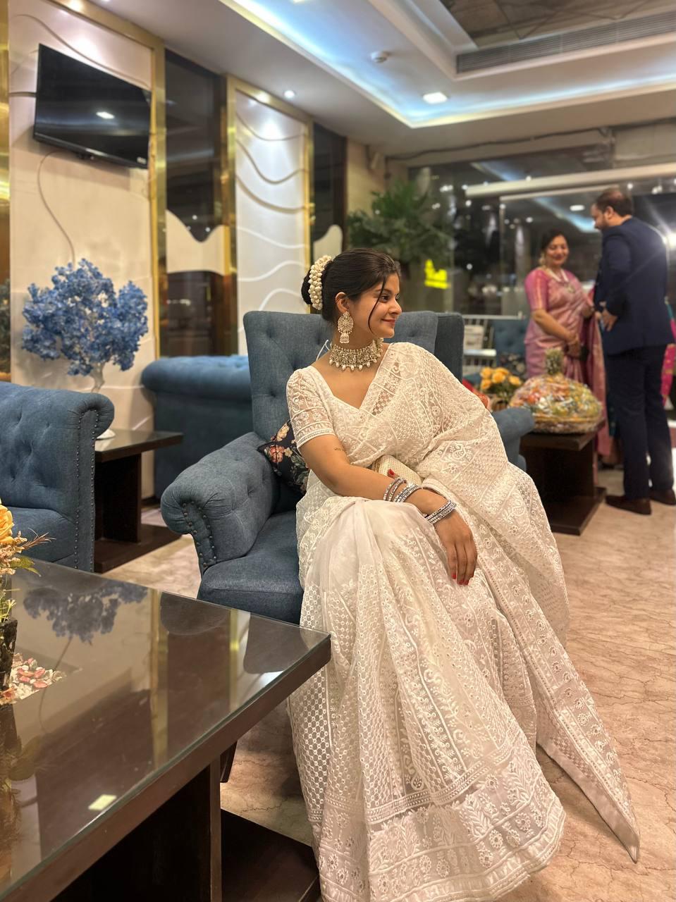 White Organza Saree
