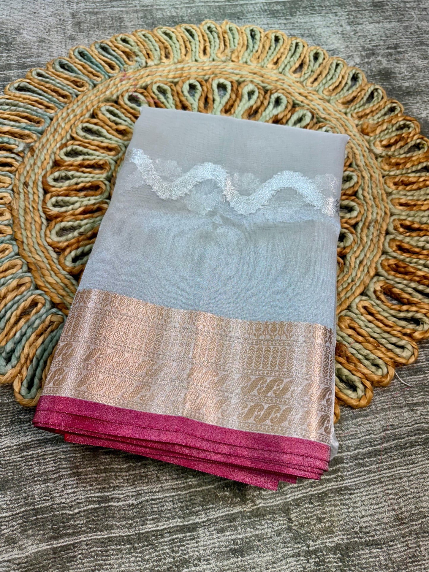 Banarasi Handloom soft tissue silk fabric
