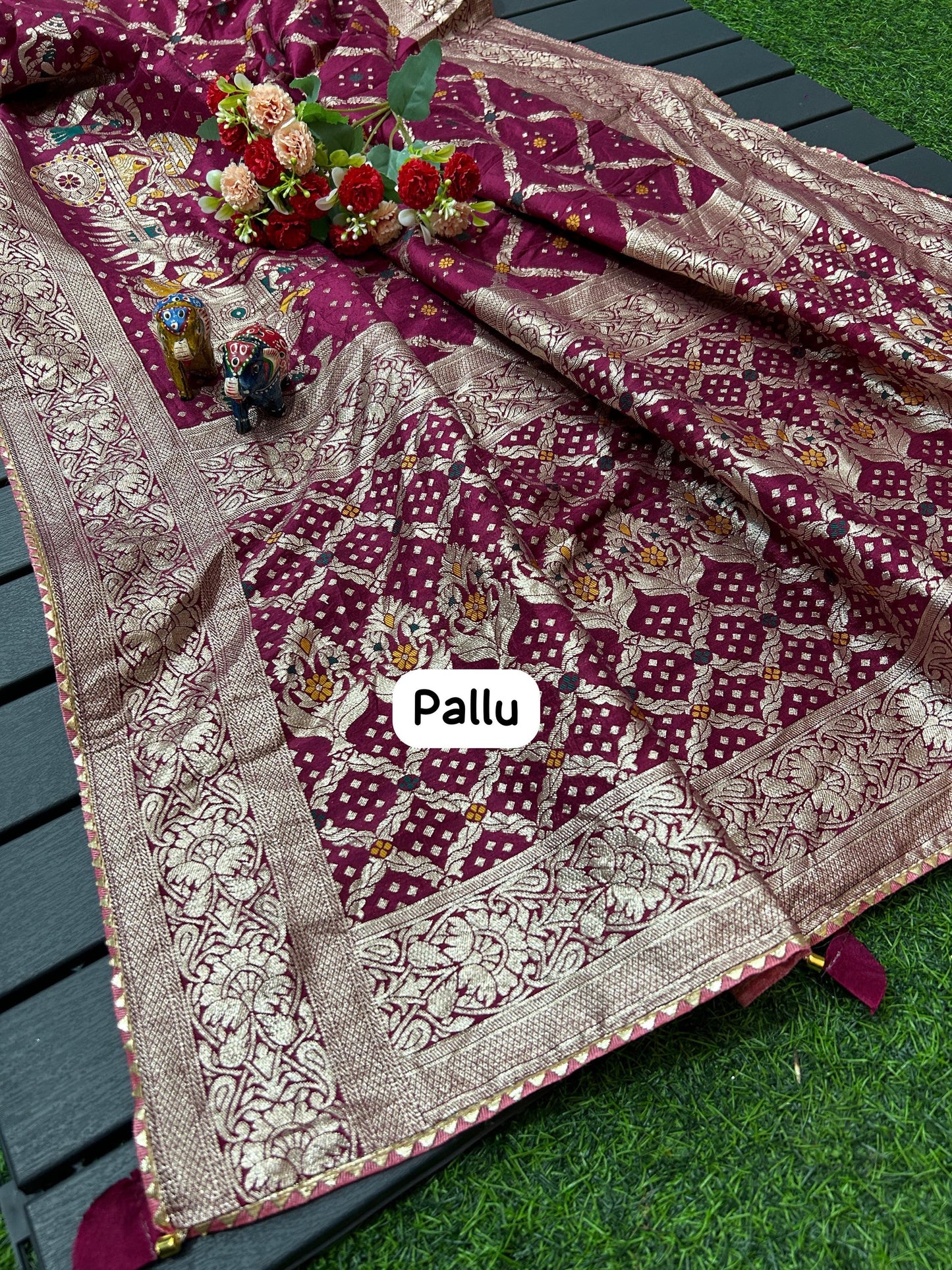 Dola fabric with beautiful meenakari zari