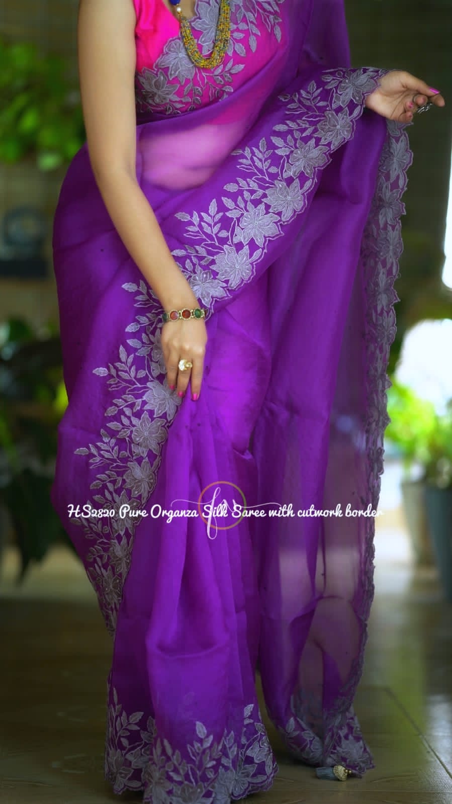 Banarasi organza silk heavy chikankari