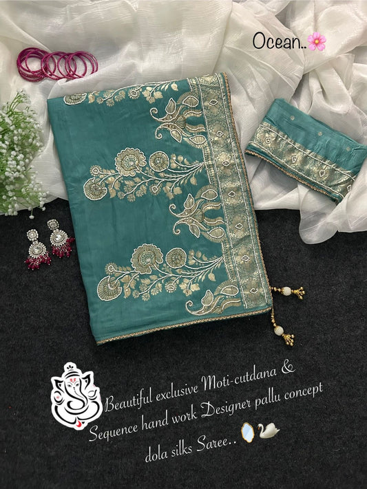 Dolla silk with embroidery saree