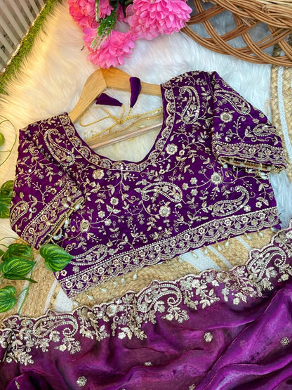 Fandy satin silk designer saree