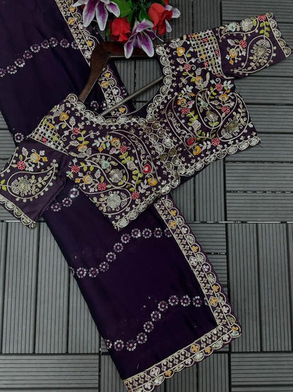 RANGOLI SILK FABRIC ON EMBROIDERY