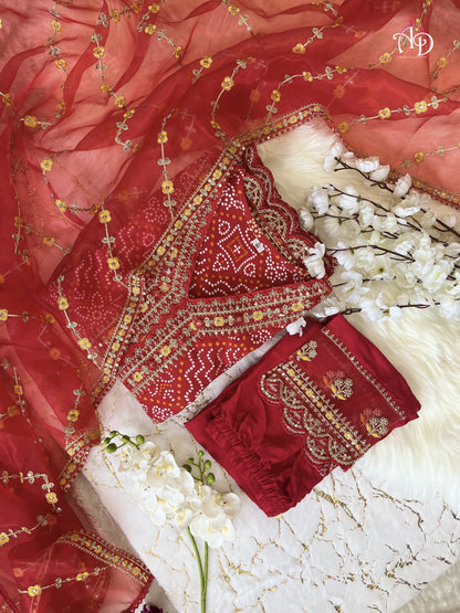 Reyon suit set with Irgabza dupatta