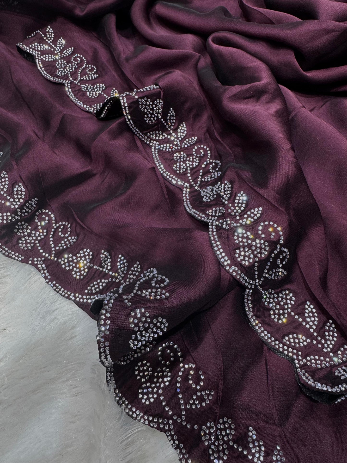 Siroski Diamonds Border in Rangoli silk saree