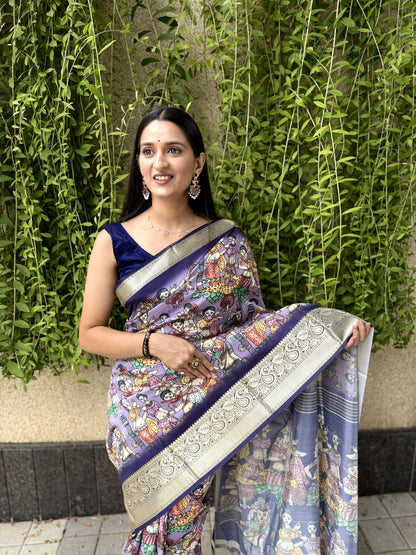 Dola silk digital print saree