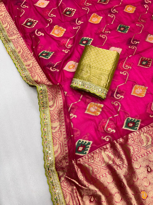 Pure Kora Glass Tissue silk saree