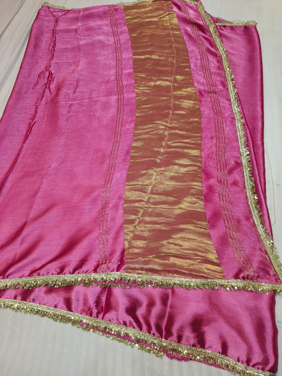 Gajji Satan lagdi patta work saree