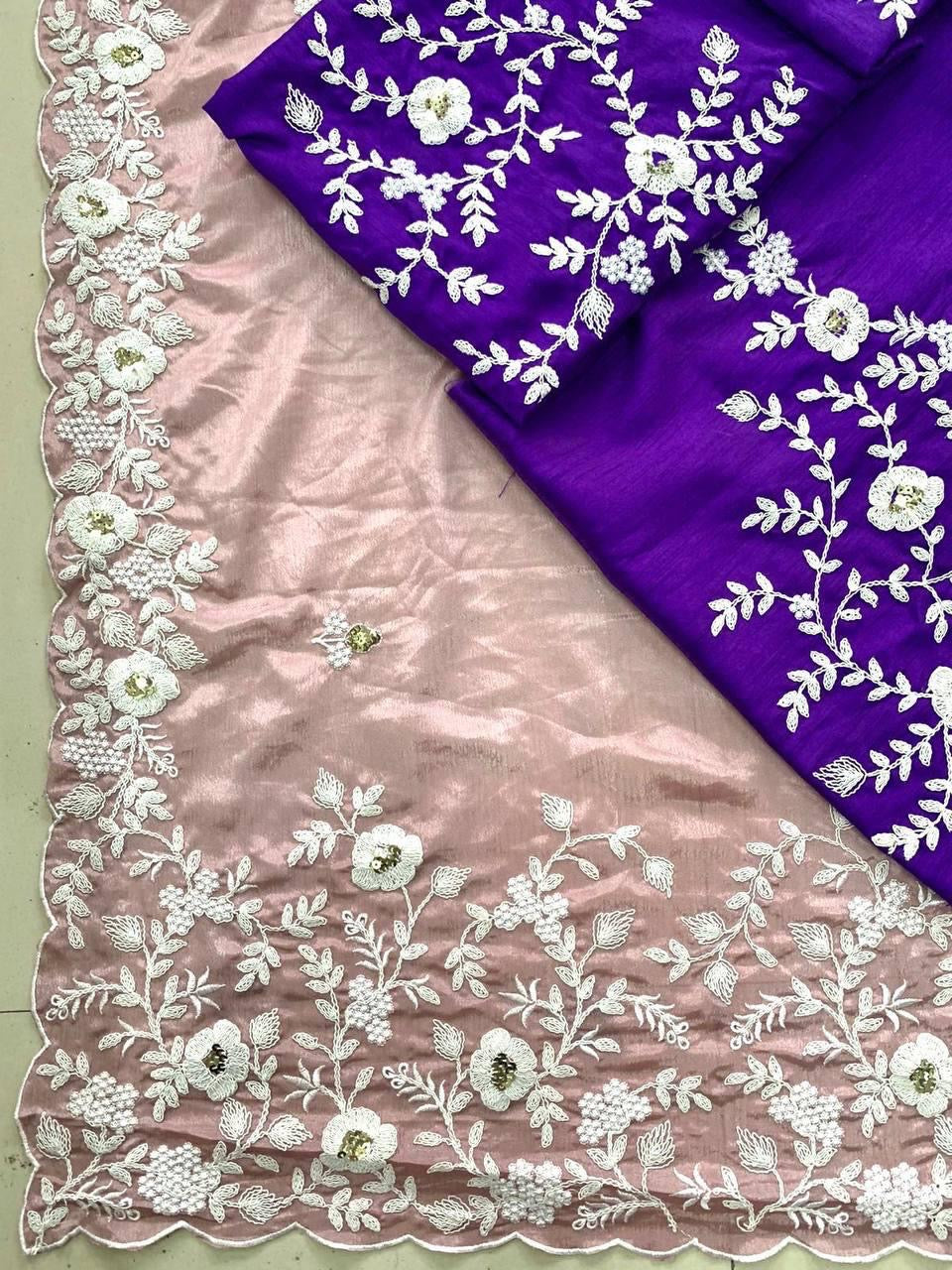 Soft Pure chinon silk Saree