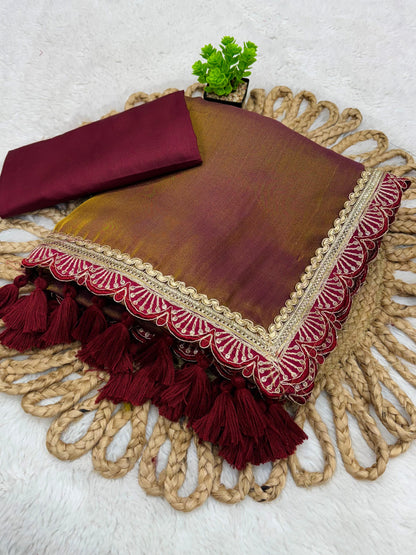 Golden Tissue Soft saree