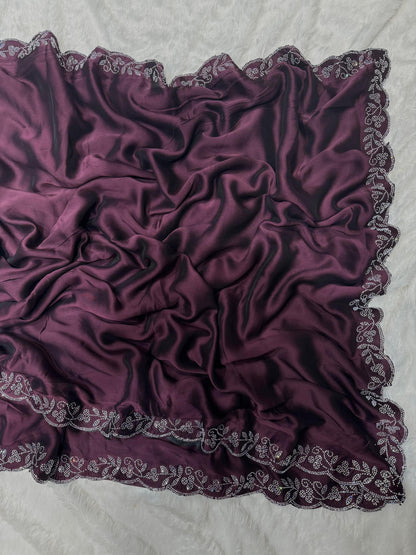 Siroski Diamonds Border in Rangoli silk saree