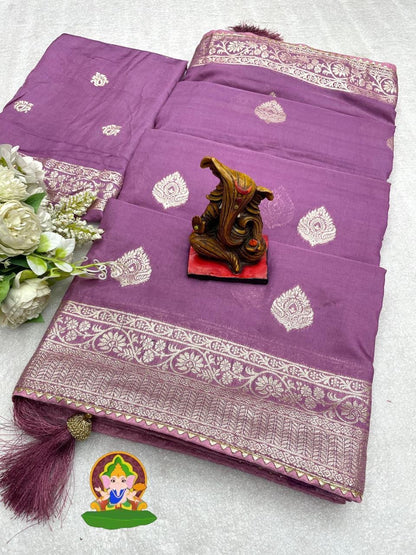 viscose Dolla Silk Saree with Zari work