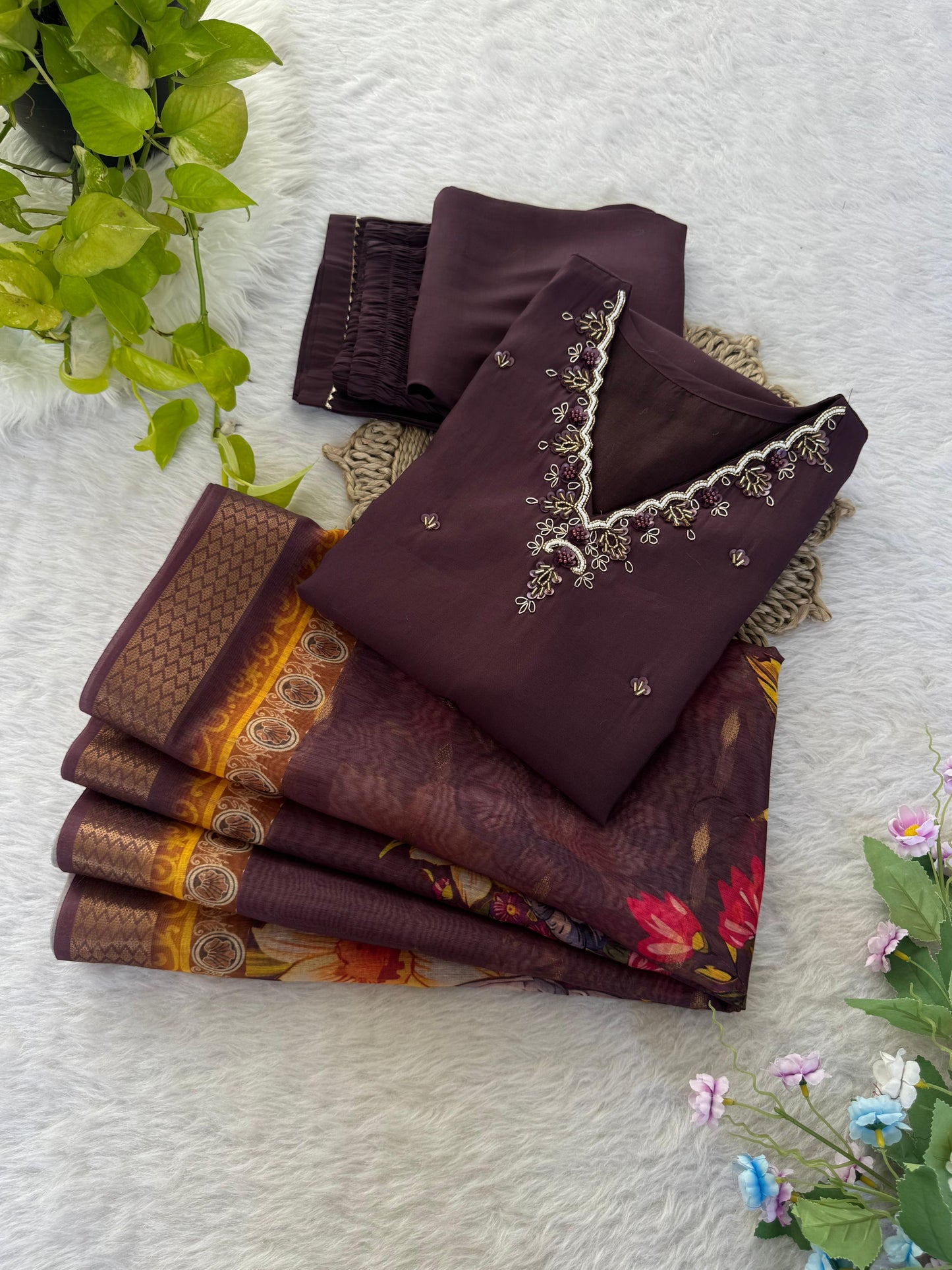 Premium Roman Silk Soft kurti pant set