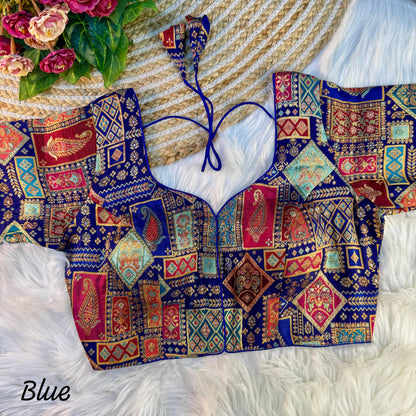 VISCOSE JACQUARD WITH POSITION PRINT WORK VINTAGE BLOUSE